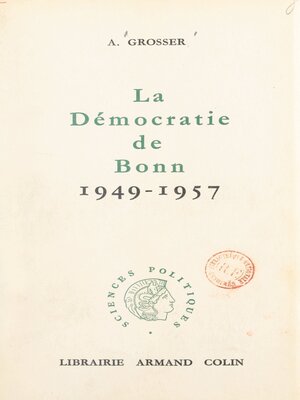 cover image of La démocratie de Bonn